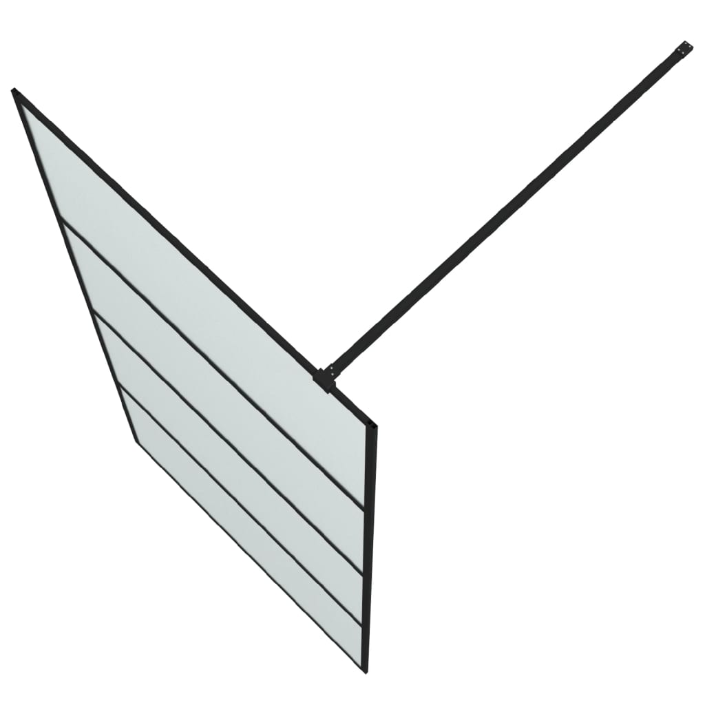 Inloopdouchewand 100x195 cm mat ESG-glas zwart 100 x 195 cm Zwart Mat