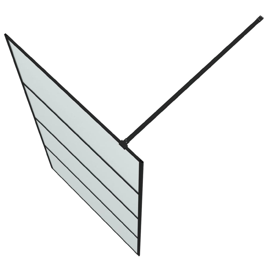 Inloopdouchewand 100x195 cm mat ESG-glas zwart 100 x 195 cm Zwart Mat