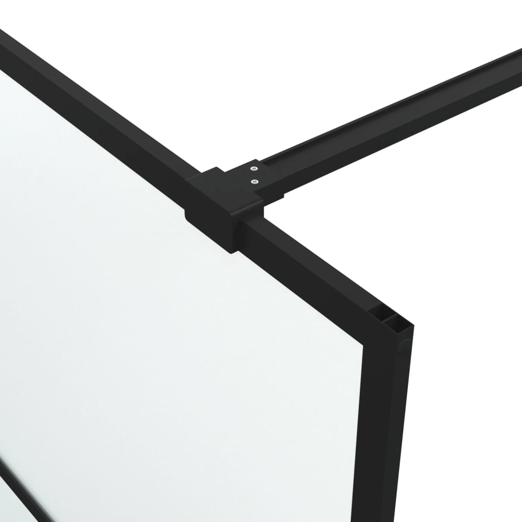 Inloopdouchewand 100x195 cm mat ESG-glas zwart 100 x 195 cm Zwart Mat