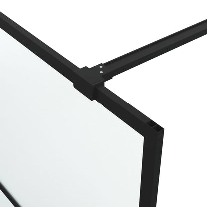 Inloopdouchewand 100x195 cm mat ESG-glas zwart 100 x 195 cm Zwart Mat