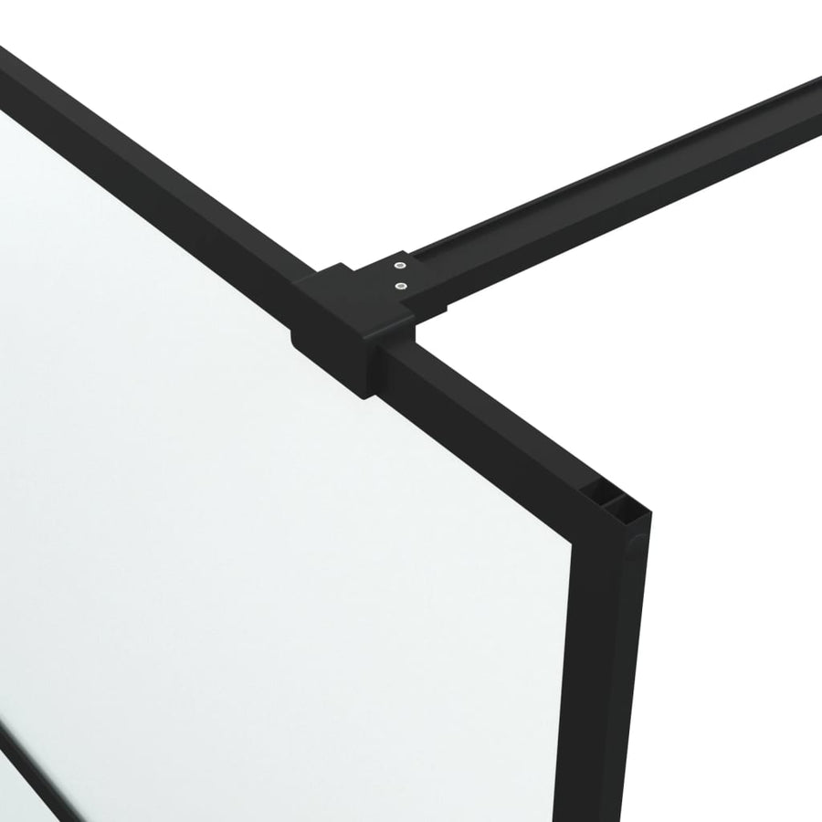 Inloopdouchewand 100x195 cm mat ESG-glas zwart 100 x 195 cm Zwart Mat