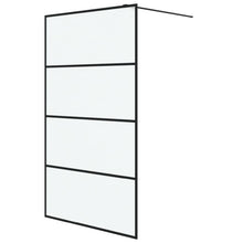 Inloopdouchewand 115x195 cm mat ESG-glas zwart 115 x 195 cm Zwart Mat