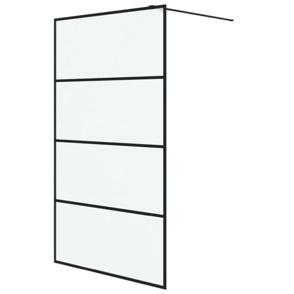 Inloopdouchewand 115x195 cm mat ESG-glas zwart 115 x 195 cm Zwart Mat