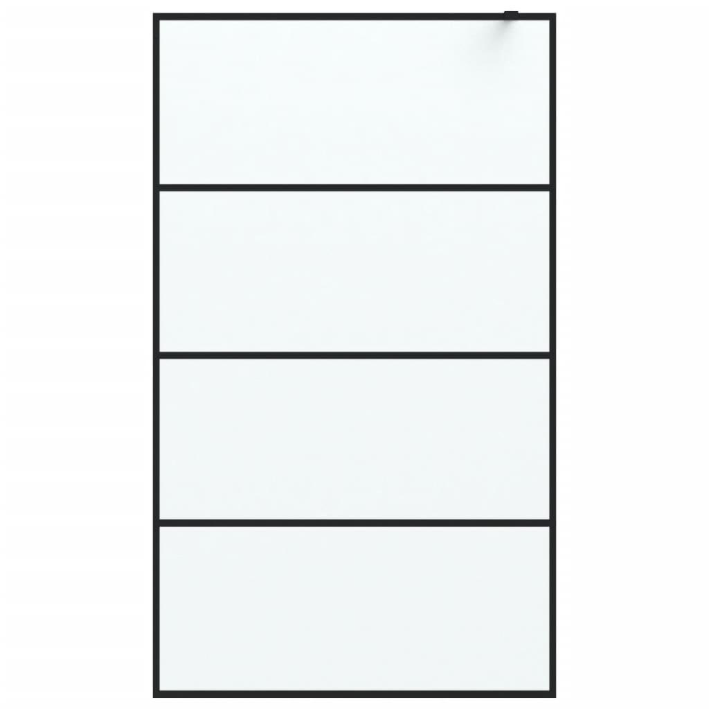 Inloopdouchewand 115x195 cm mat ESG-glas zwart 115 x 195 cm Zwart Mat