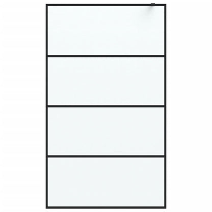 Inloopdouchewand 115x195 cm mat ESG-glas zwart 115 x 195 cm Zwart Mat