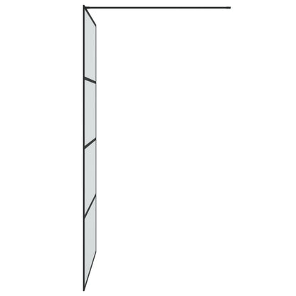 Inloopdouchewand 115x195 cm mat ESG-glas zwart 115 x 195 cm Zwart Mat