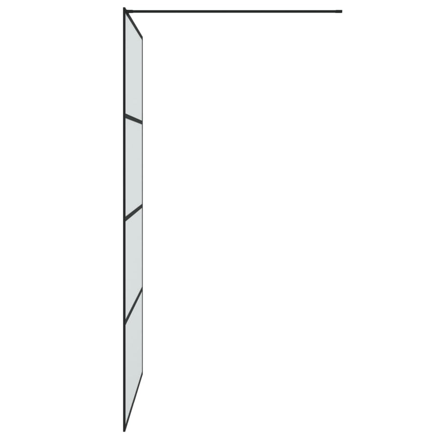 Inloopdouchewand 115x195 cm mat ESG-glas zwart 115 x 195 cm Zwart Mat