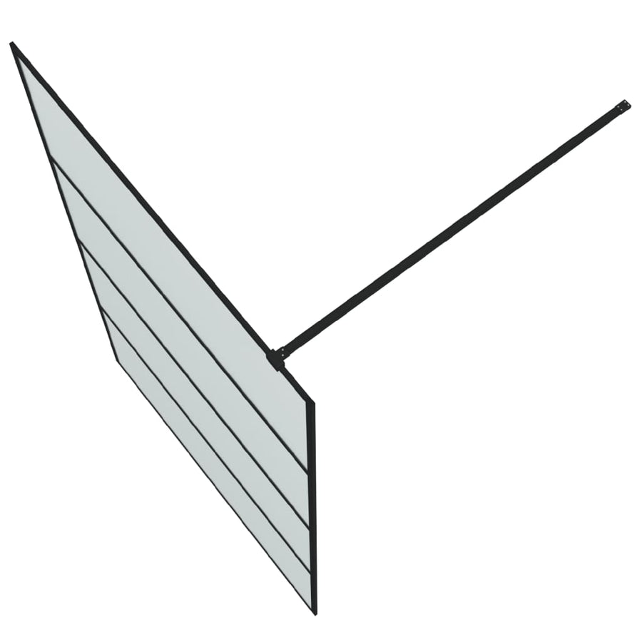 Inloopdouchewand 115x195 cm mat ESG-glas zwart 115 x 195 cm Zwart Mat
