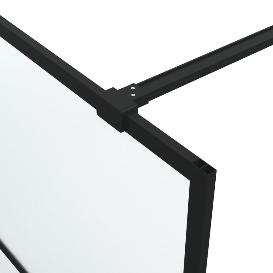 Inloopdouchewand 115x195 cm mat ESG-glas zwart 115 x 195 cm Zwart Mat