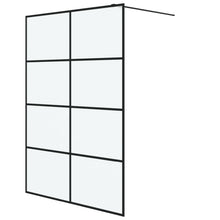 Inloopdouchewand 140x195 cm mat ESG-glas zwart 140 x 195 cm Zwart Mat