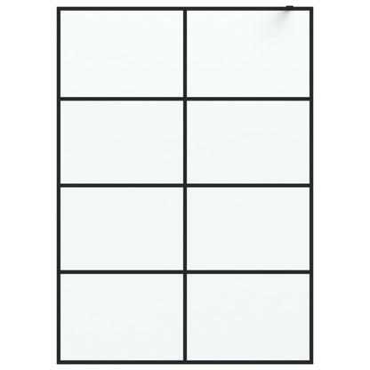 Inloopdouchewand 140x195 cm mat ESG-glas zwart 140 x 195 cm Zwart Mat