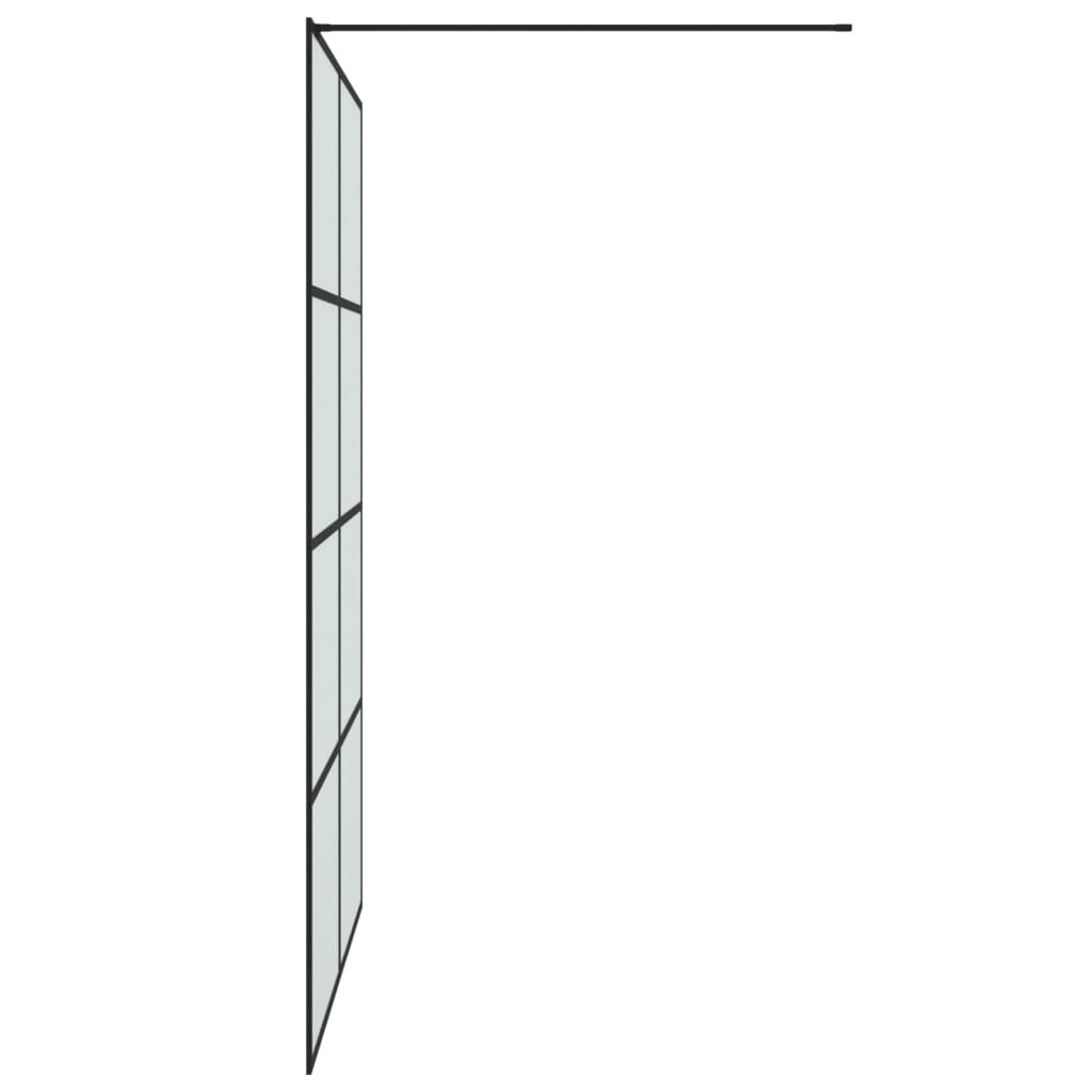 Inloopdouchewand 140x195 cm mat ESG-glas zwart 140 x 195 cm Zwart Mat