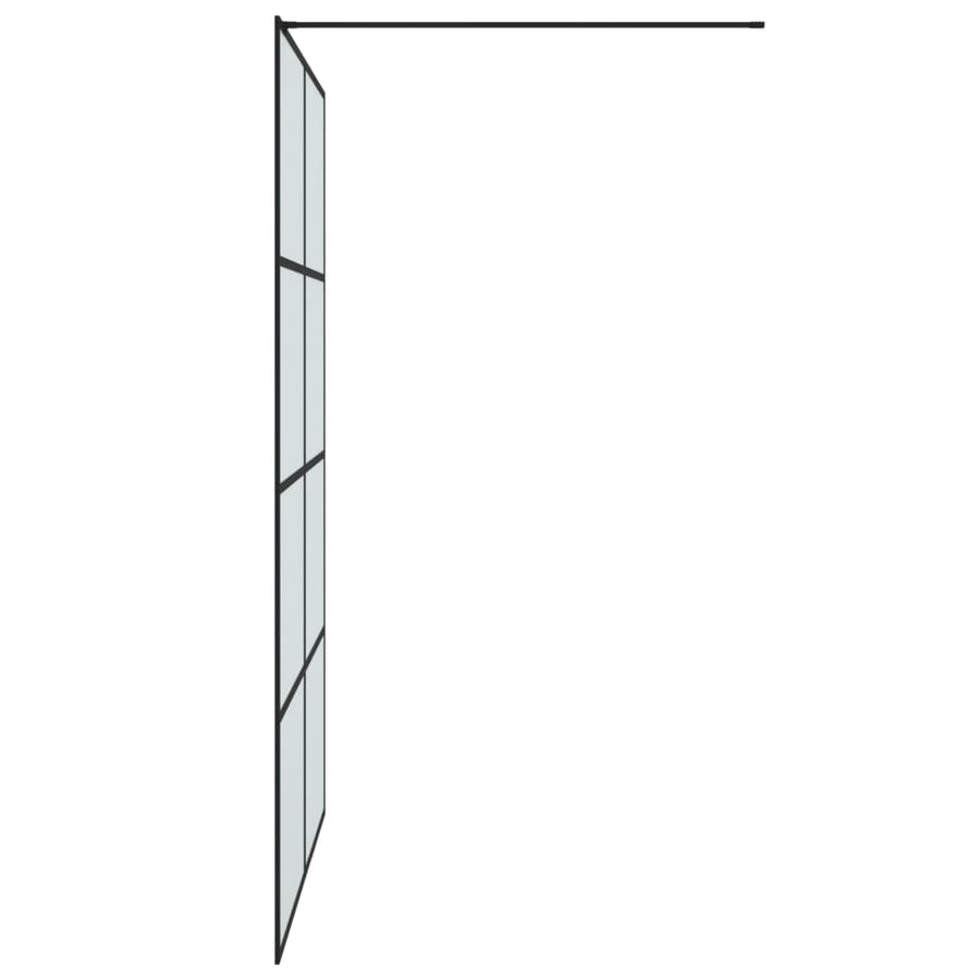 Inloopdouchewand 140x195 cm mat ESG-glas zwart 140 x 195 cm Zwart Mat