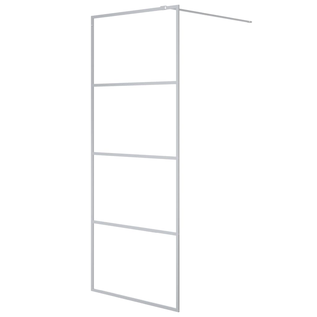 Inloopdouchewand 80x195 cm transparant ESG-glas zilverkleurig 80 x 195 cm Zilver