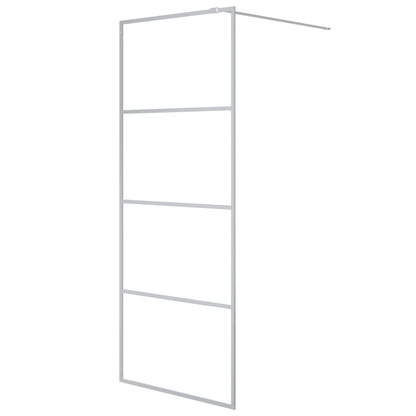 Inloopdouchewand 80x195 cm transparant ESG-glas zilverkleurig 80 x 195 cm Zilver