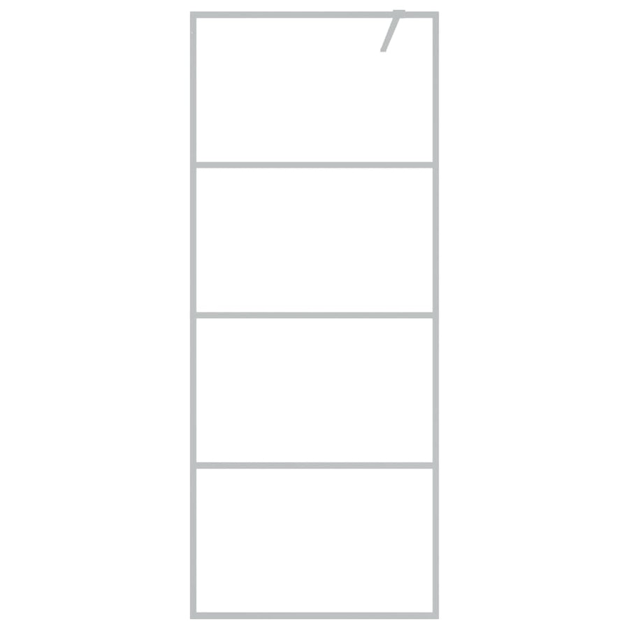Inloopdouchewand 80x195 cm transparant ESG-glas zilverkleurig 80 x 195 cm Zilver