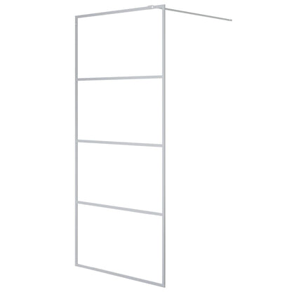 Inloopdouchewand Transparant Esg-Glas Kleurig 90 x 195 cm Zilver Doorzichtig