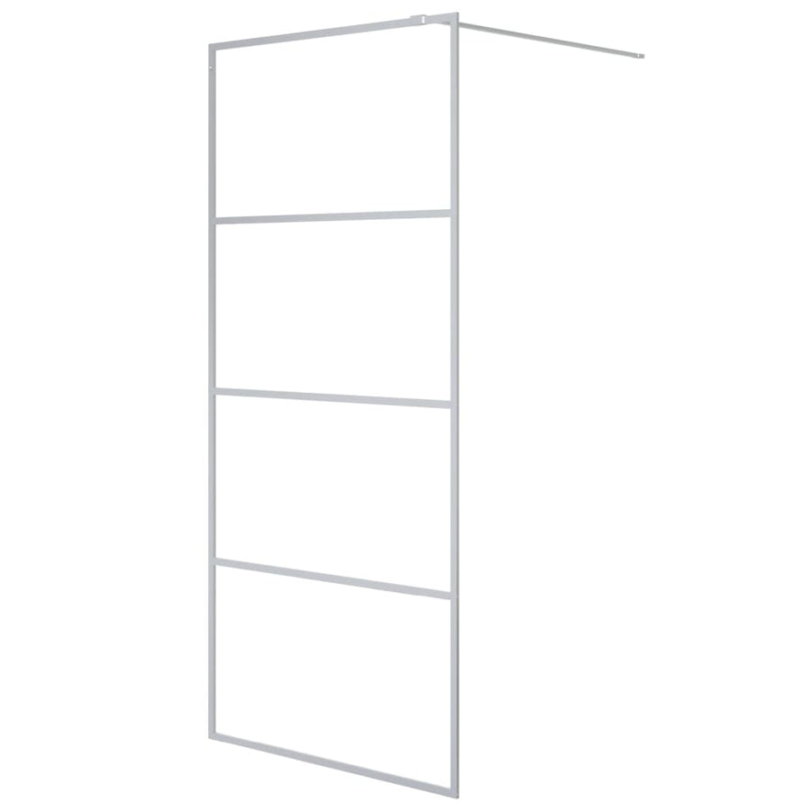 Inloopdouchewand Transparant Esg-Glas Kleurig 90 x 195 cm Zilver Doorzichtig