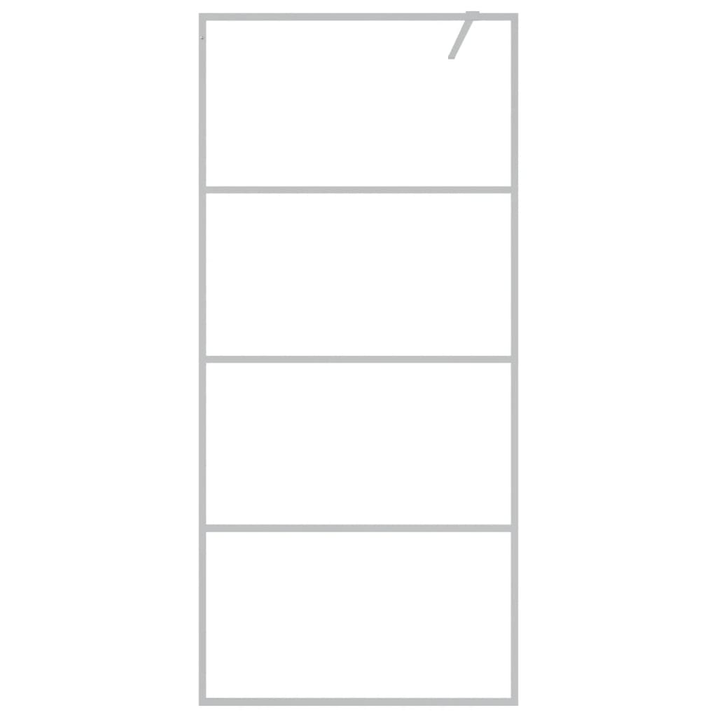 Inloopdouchewand Transparant Esg-Glas Kleurig 90 x 195 cm Zilver Doorzichtig