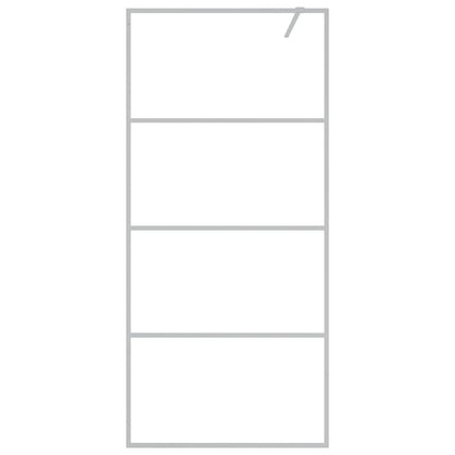 Inloopdouchewand Transparant Esg-Glas Kleurig 90 x 195 cm Zilver Doorzichtig