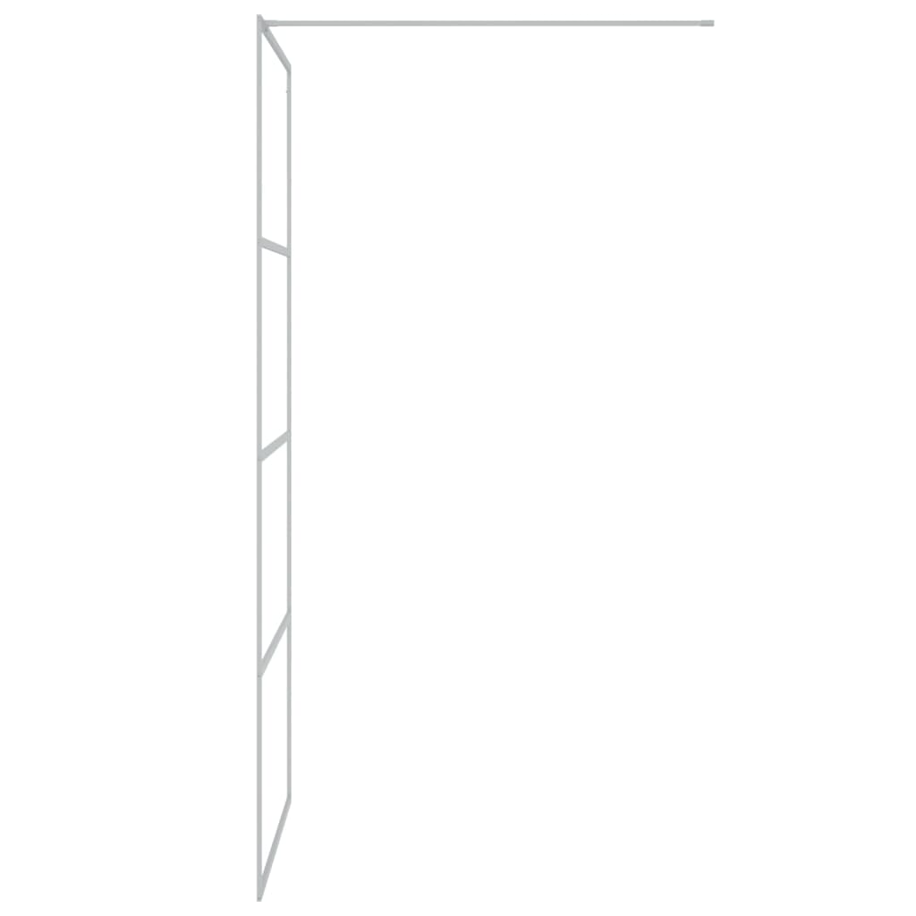 Inloopdouchewand Transparant Esg-Glas Kleurig 90 x 195 cm Zilver Doorzichtig