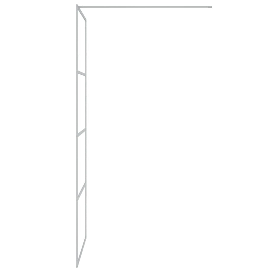 Inloopdouchewand Transparant Esg-Glas Kleurig 90 x 195 cm Zilver Doorzichtig