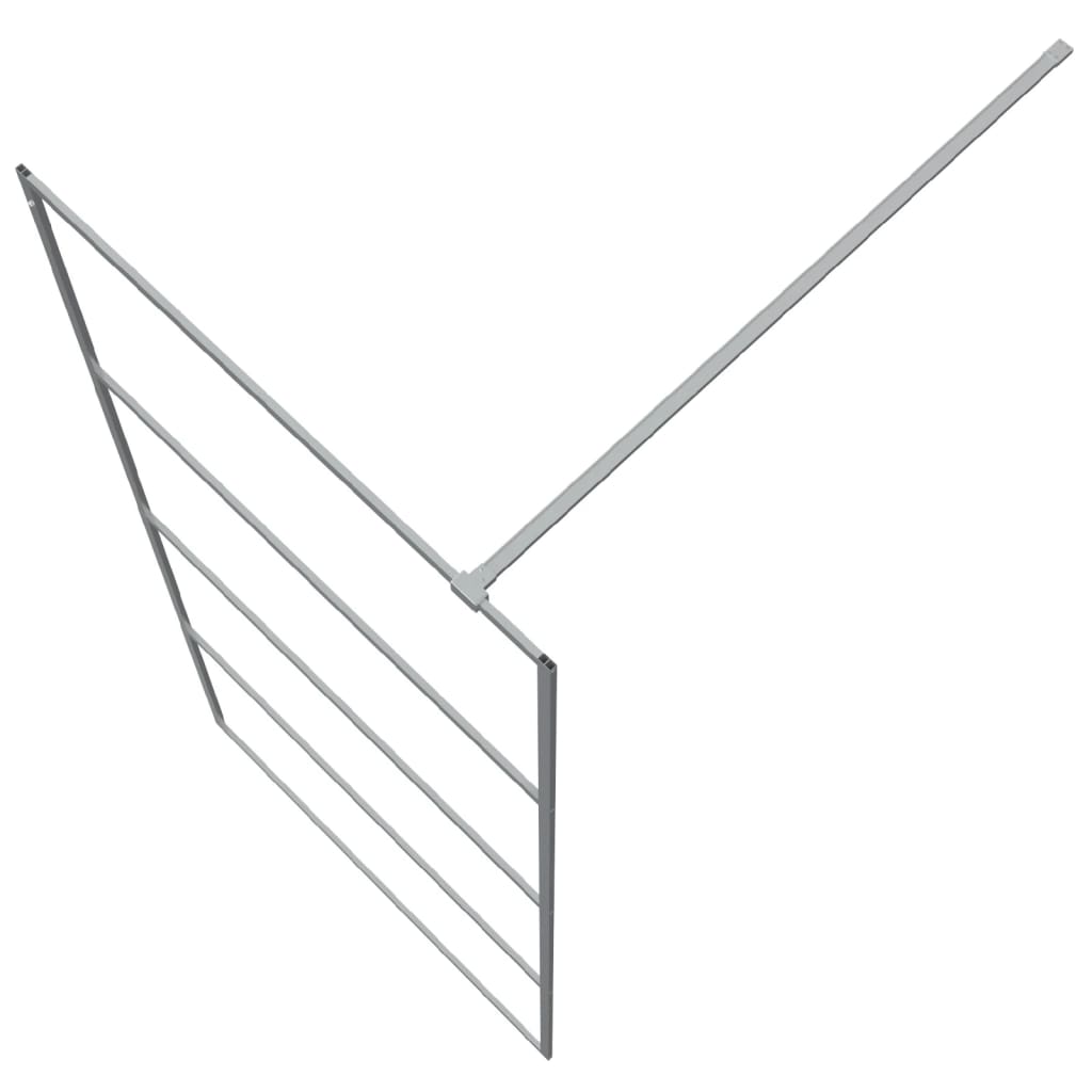 Inloopdouchewand Transparant Esg-Glas Kleurig 90 x 195 cm Zilver Doorzichtig
