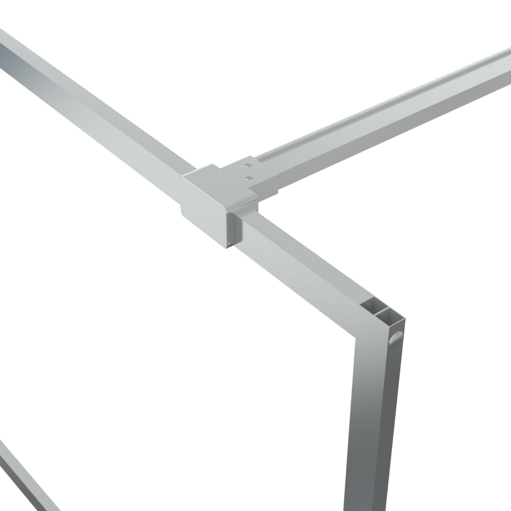Inloopdouchewand Transparant Esg-Glas Kleurig 90 x 195 cm Zilver Doorzichtig