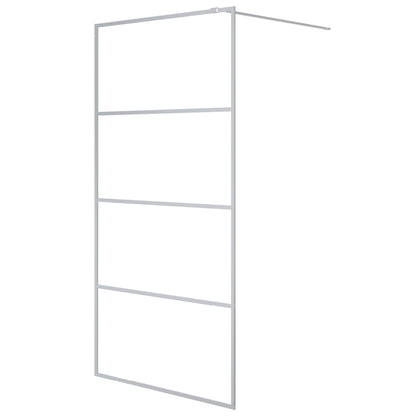 Inloopdouchewand 100x195 cm transparant ESG-glas zilverkleurig 100 x 195 cm Zilver