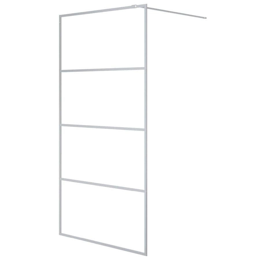 Inloopdouchewand 100x195 cm transparant ESG-glas zilverkleurig 100 x 195 cm Zilver
