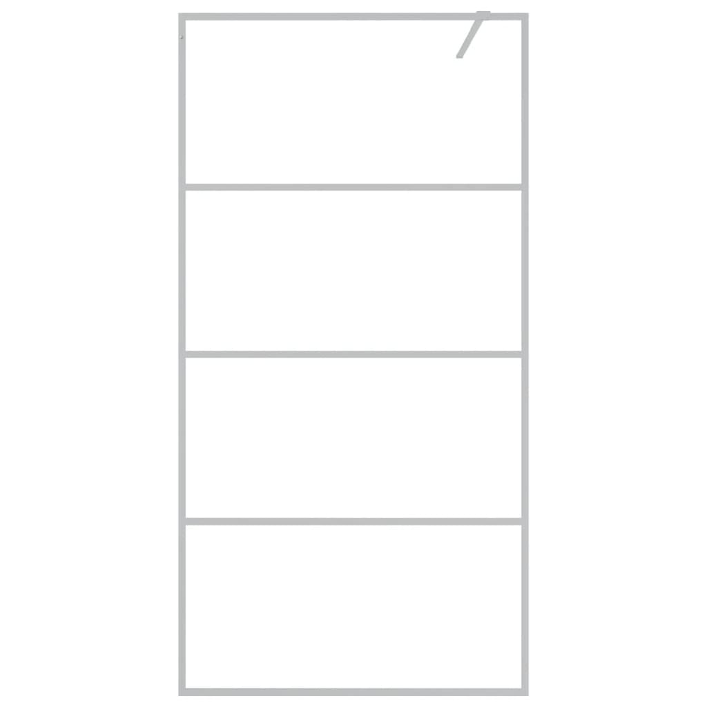 Inloopdouchewand 100x195 cm transparant ESG-glas zilverkleurig 100 x 195 cm Zilver