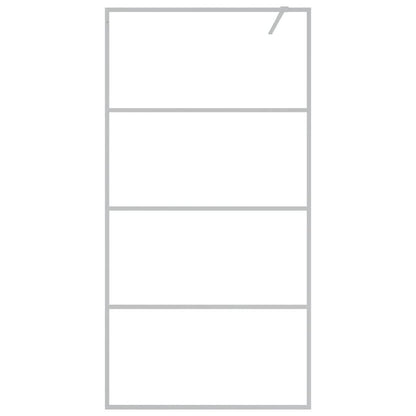 Inloopdouchewand 100x195 cm transparant ESG-glas zilverkleurig 100 x 195 cm Zilver