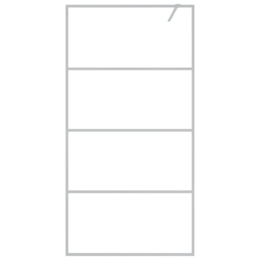 Inloopdouchewand 100x195 cm transparant ESG-glas zilverkleurig 100 x 195 cm Zilver