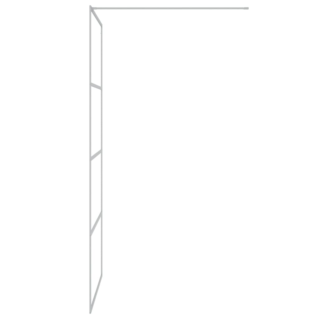 Inloopdouchewand 100x195 cm transparant ESG-glas zilverkleurig 100 x 195 cm Zilver