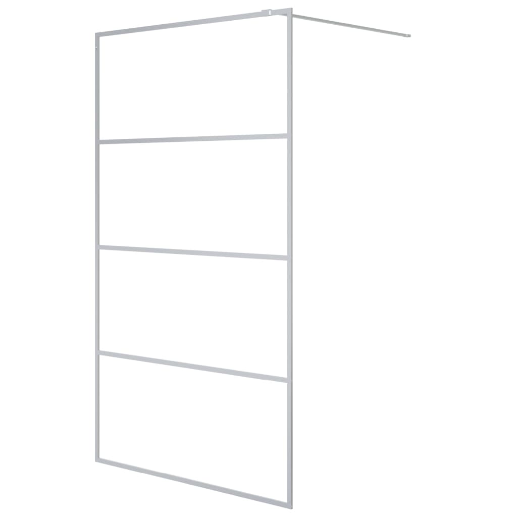Inloopdouchewand Transparant Esg-Glas Kleurig 115 x 195 cm Zilver