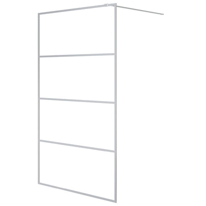 Inloopdouchewand Transparant Esg-Glas Kleurig 115 x 195 cm Zilver