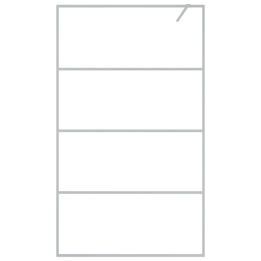 Inloopdouchewand Transparant Esg-Glas Kleurig 115 x 195 cm Zilver