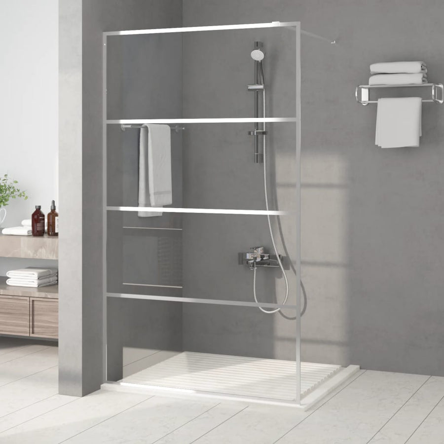 Inloopdouchewand Transparant Esg-Glas Kleurig 115 x 195 cm Zilver