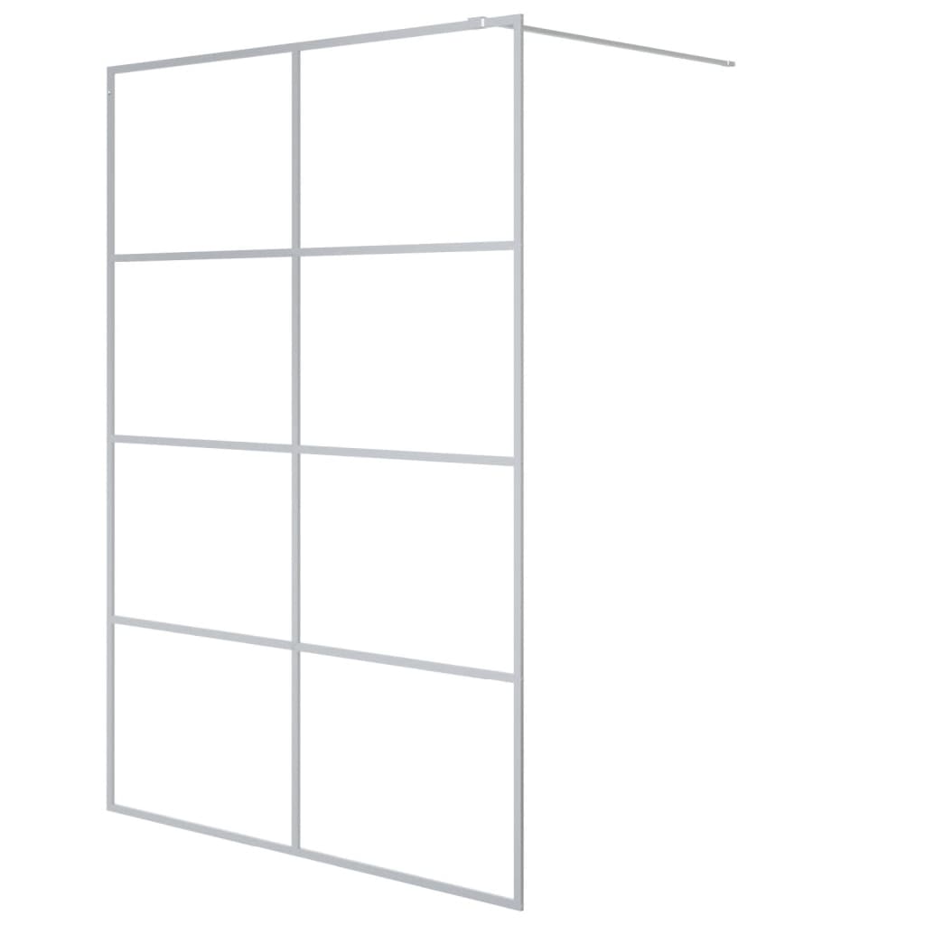 Inloopdouchewand 140x195 cm transparant ESG-glas zilverkleurig 140 x 195 cm Zilver Doorzichtig