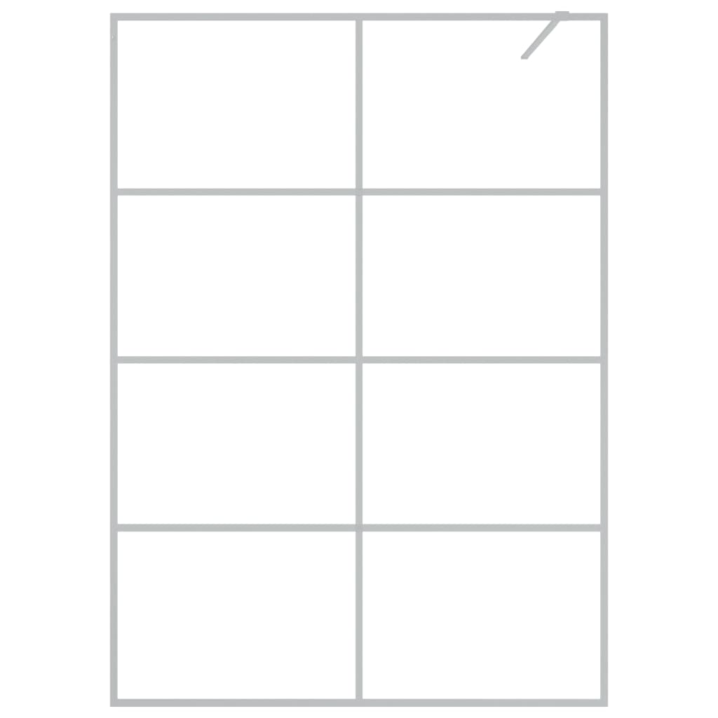 Inloopdouchewand 140x195 cm transparant ESG-glas zilverkleurig 140 x 195 cm Zilver Doorzichtig