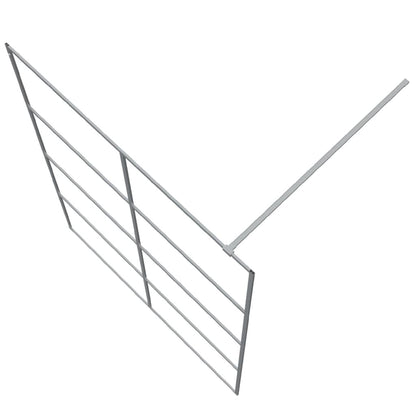 Inloopdouchewand 140x195 cm transparant ESG-glas zilverkleurig 140 x 195 cm Zilver Doorzichtig