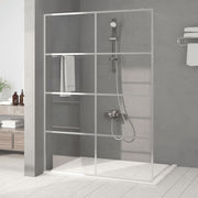 Inloopdouchewand 140x195 cm zilver ESG-glas