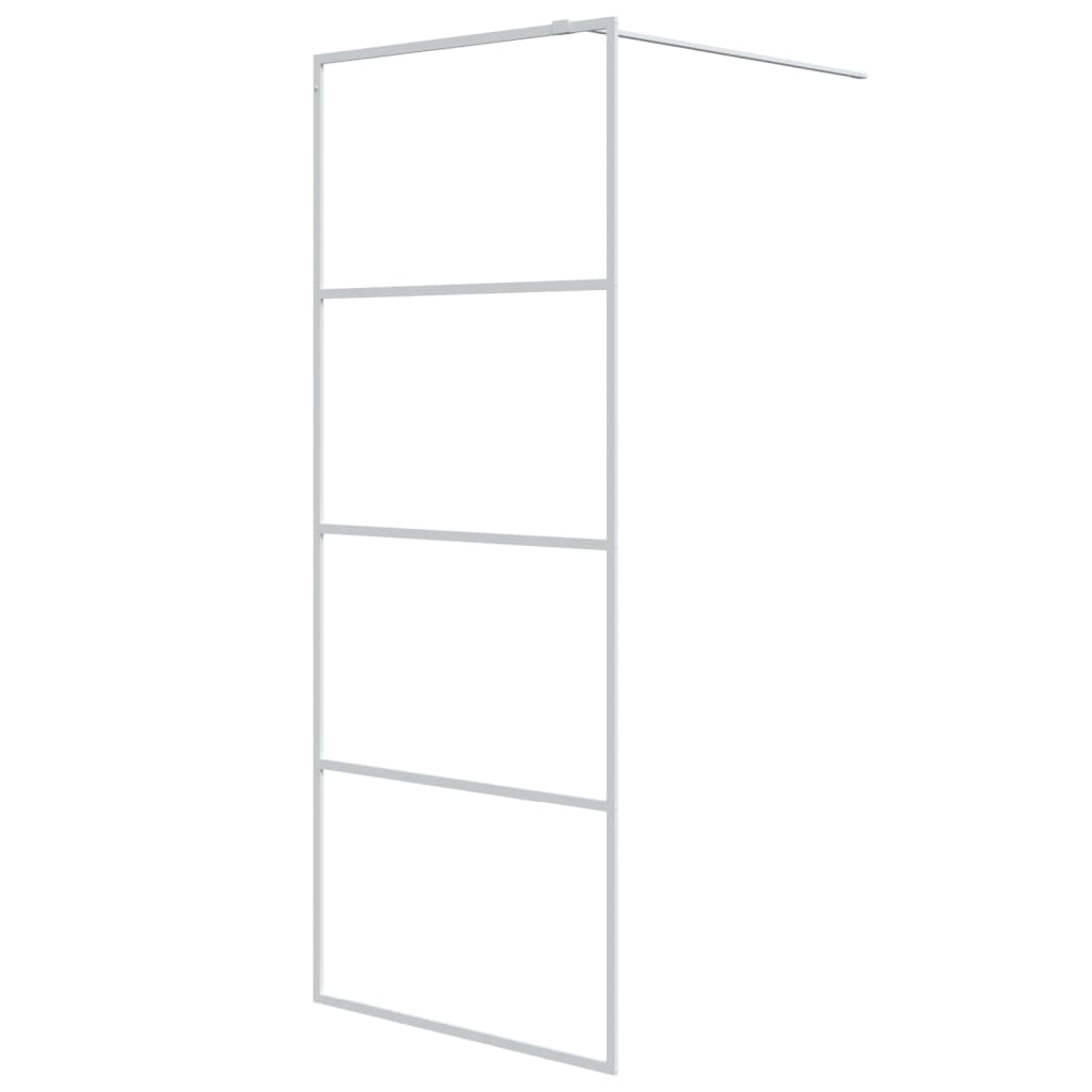 Inloopdouchewand 80x195 cm transparant ESG-glas wit 80 x 195 cm Wit