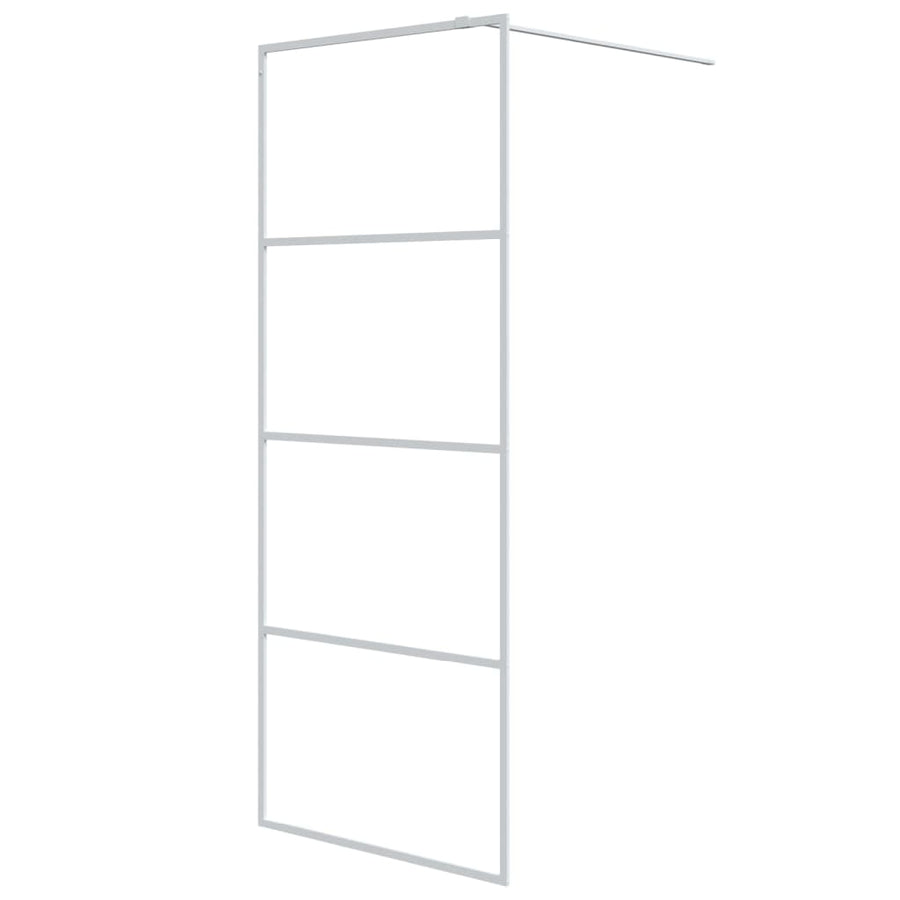 Inloopdouchewand 80x195 cm transparant ESG-glas wit 80 x 195 cm Wit