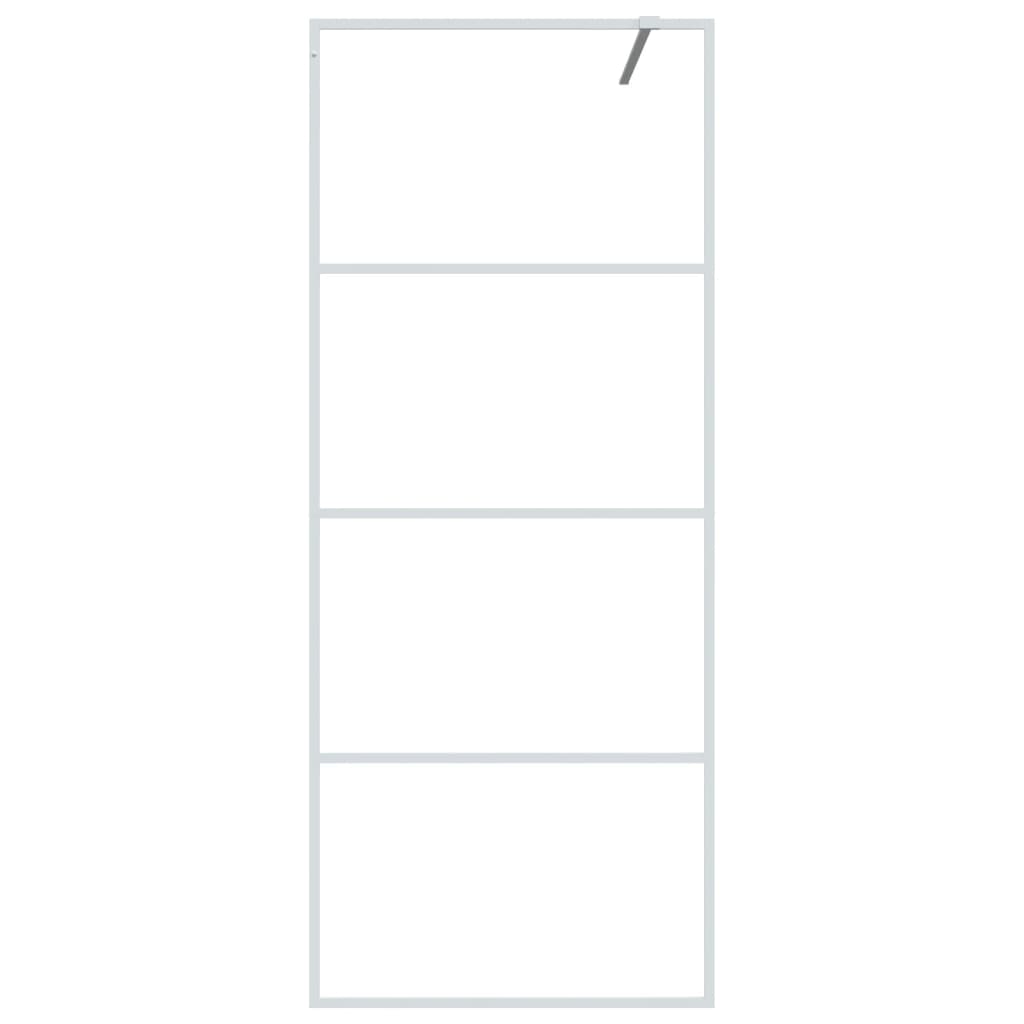 Inloopdouchewand 80x195 cm transparant ESG-glas wit 80 x 195 cm Wit