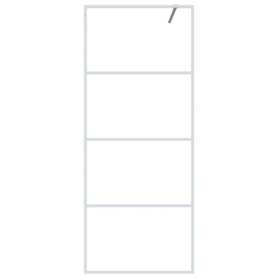Inloopdouchewand 80x195 cm transparant ESG-glas wit 80 x 195 cm Wit