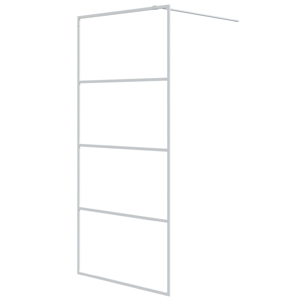Inloopdouchewand 90x195 cm transparant ESG-glas wit 90 x 195 cm Wit