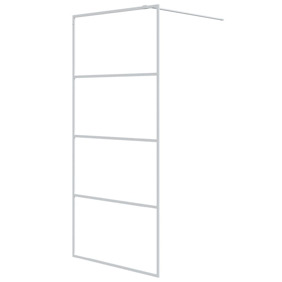 Inloopdouchewand 90x195 cm transparant ESG-glas wit 90 x 195 cm Wit