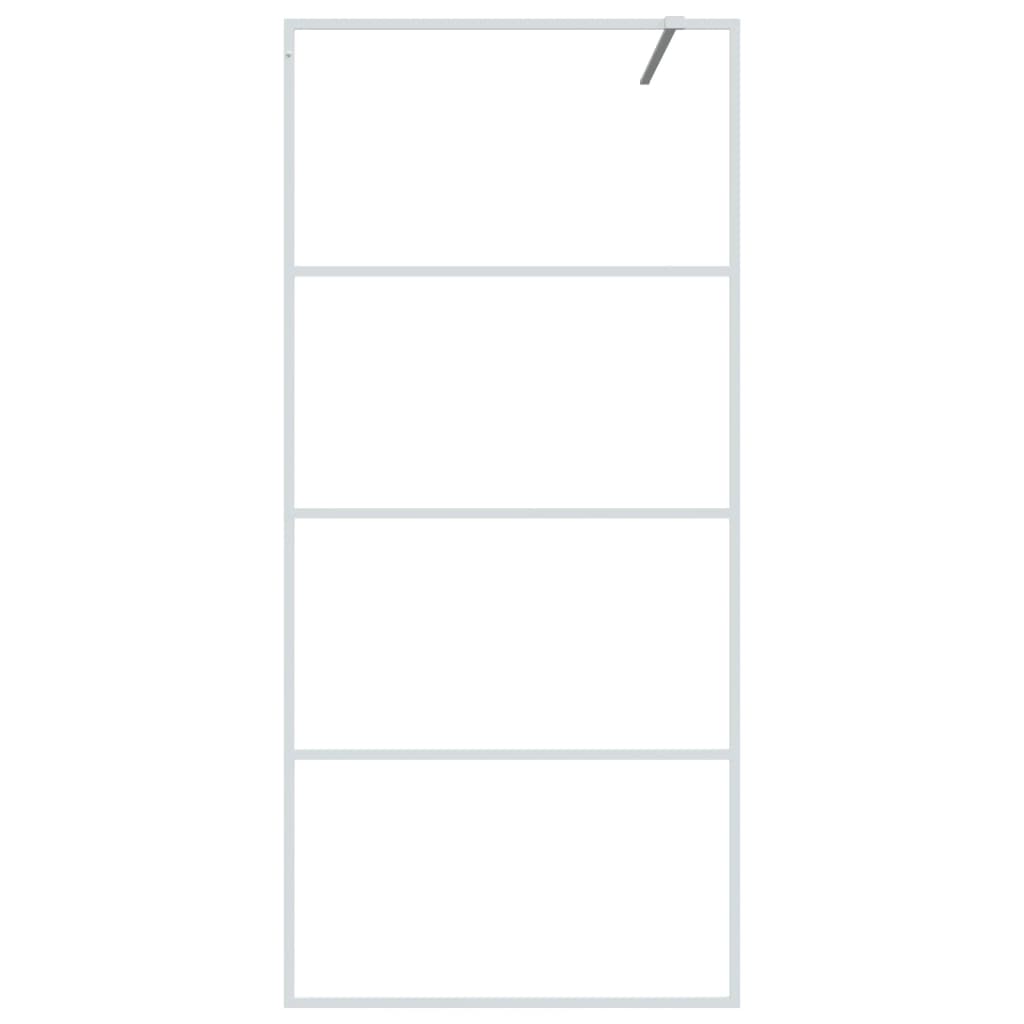 Inloopdouchewand 90x195 cm transparant ESG-glas wit 90 x 195 cm Wit