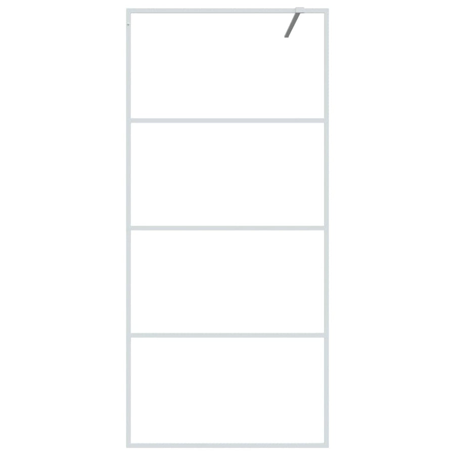 Inloopdouchewand 90x195 cm transparant ESG-glas wit 90 x 195 cm Wit